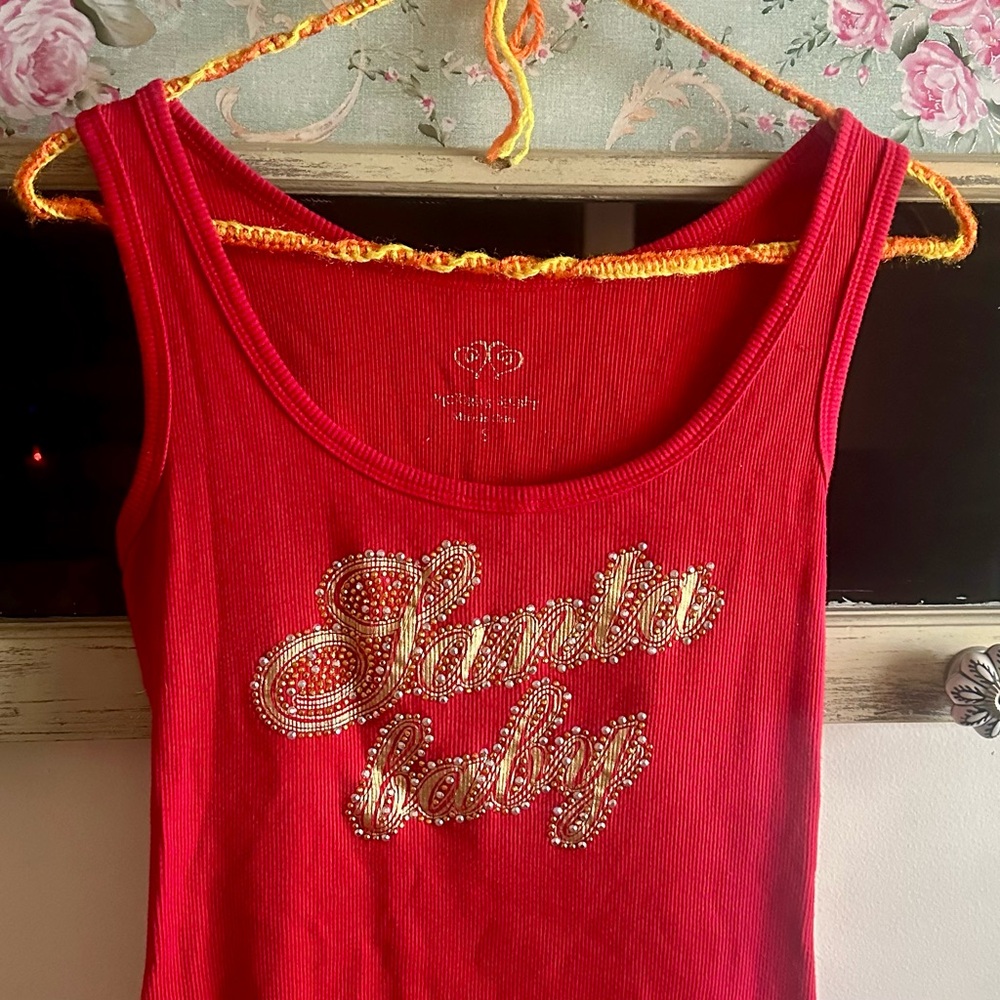 Victoria's Secret Red Embellished Tank Top